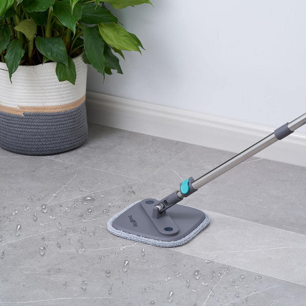 TrueClean Gray Microfiber Spin Mop and Bucket System