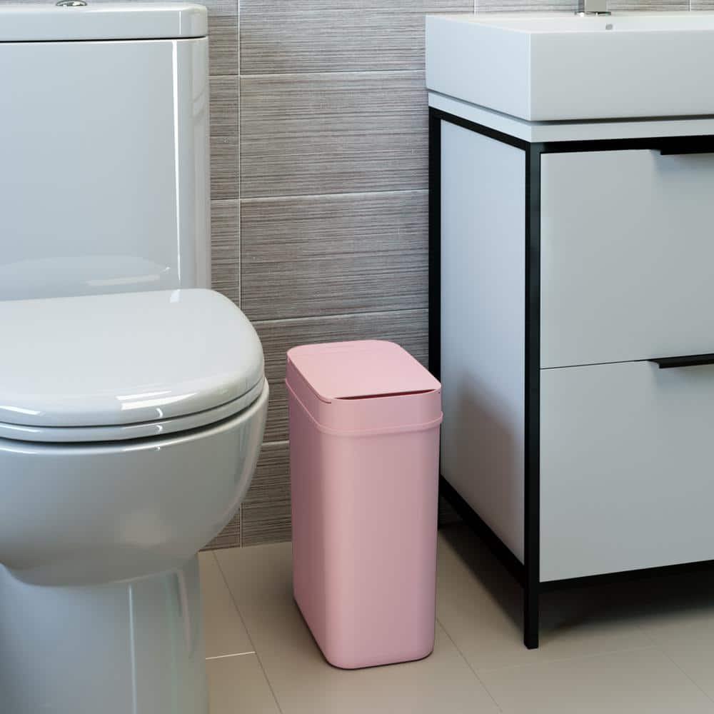 iTouchless 3 Gallon Pink Plastic Touchless Sensor Trash Can