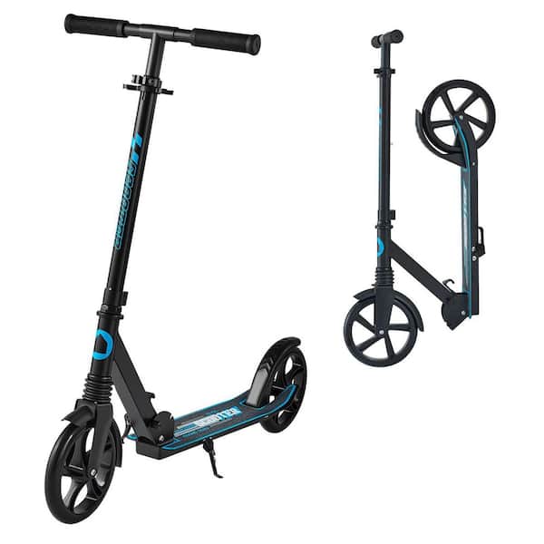 Kick Scooter for Kids Ages 8+, Teens & Adults, 2-Wheel Toddler Scooter, Lightweight up to 220 lbs., Black + Blue