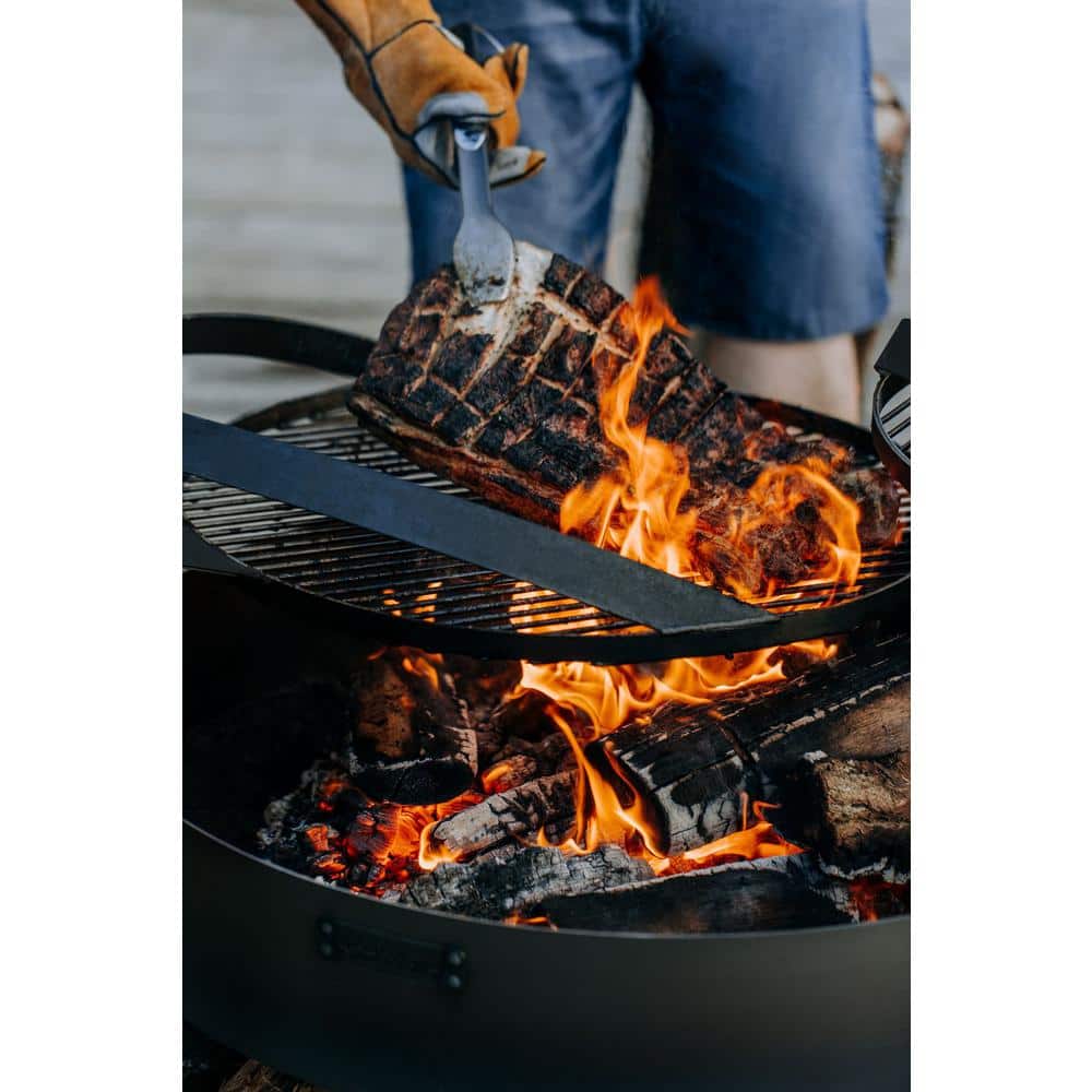 Montana Black Steel Wood-Burning Fire Pit with Adjustable Grate