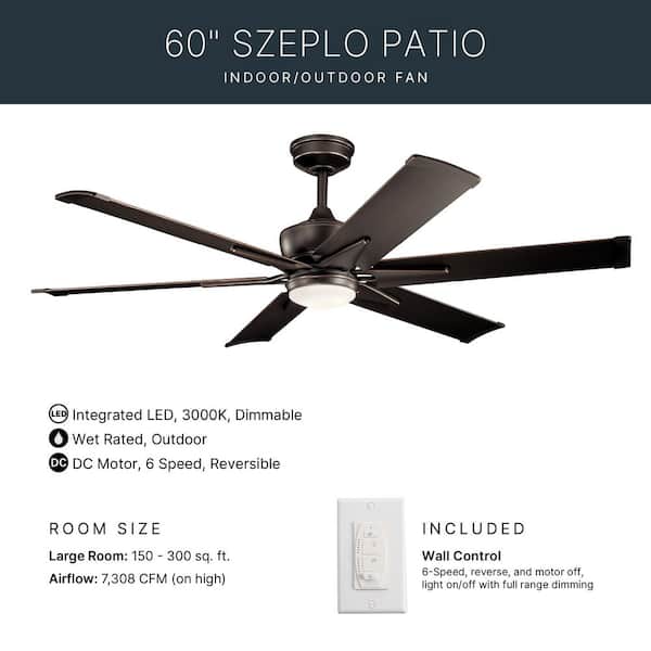 KICHLER Szeplo II 60 in. Outdoor Olde Bronze Downrod Mount Ceiling