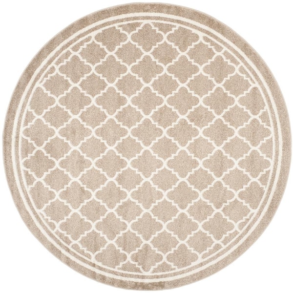 Amherst 8 ft. x 8 ft. Wheat/Beige Geometric Round Rug