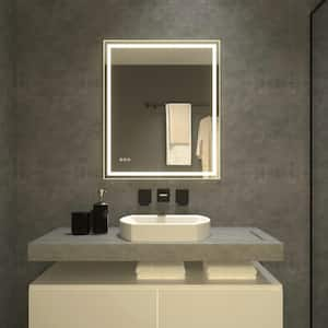 Zen 30 in. W x 36 in. H Rectangular Frameless LED Light Anti-Fog Wall Bathroom Vanity Mirror in Polished Crystal