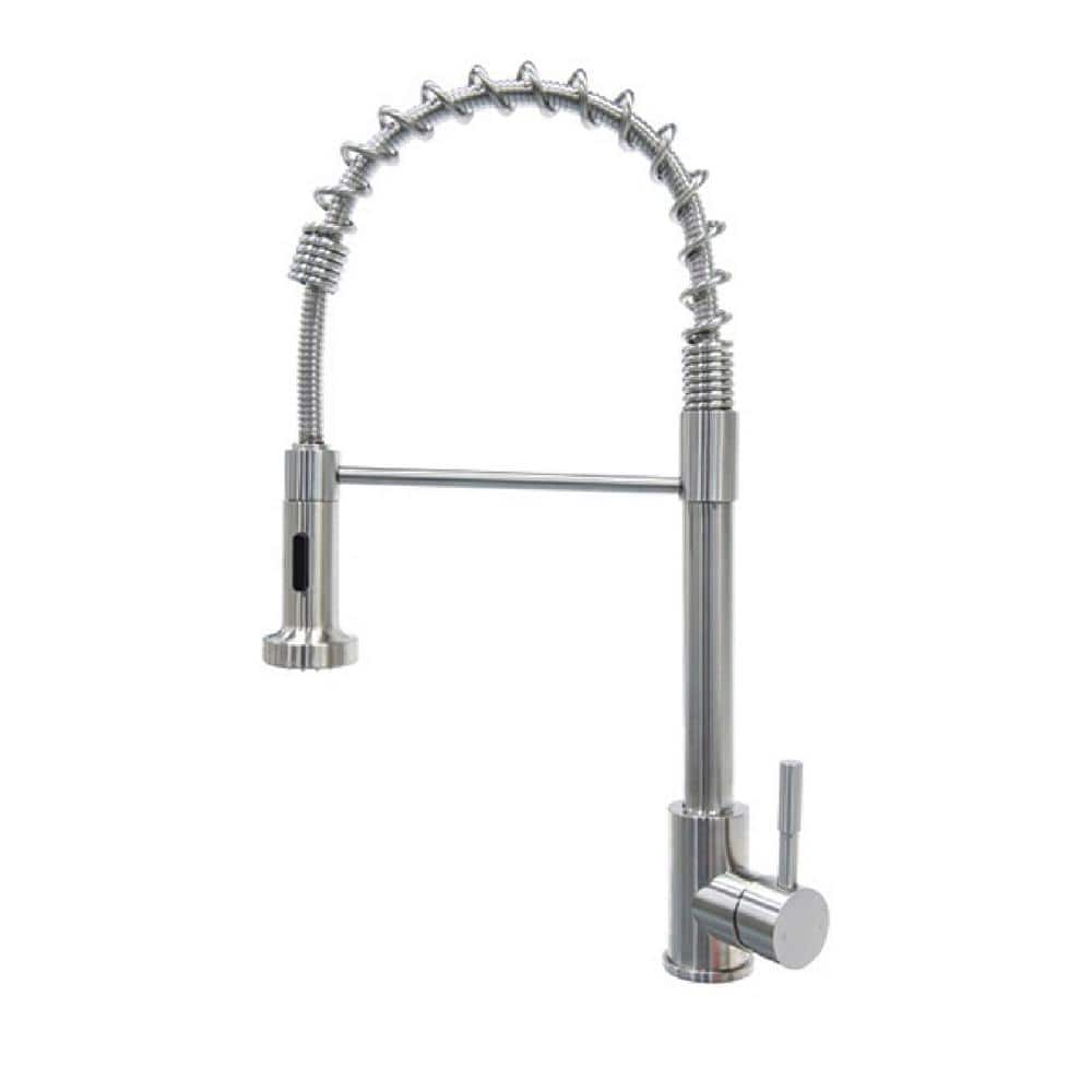 Stainless Steel Coiled Spring Pull-Down Kitchen Faucet