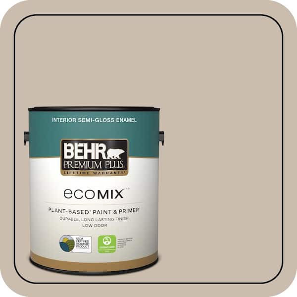 1 gal. #PPU5-13 Creamy Mushroom Semi-Gloss Enamel EcoMix Plant-Based Interior Paint & Primer