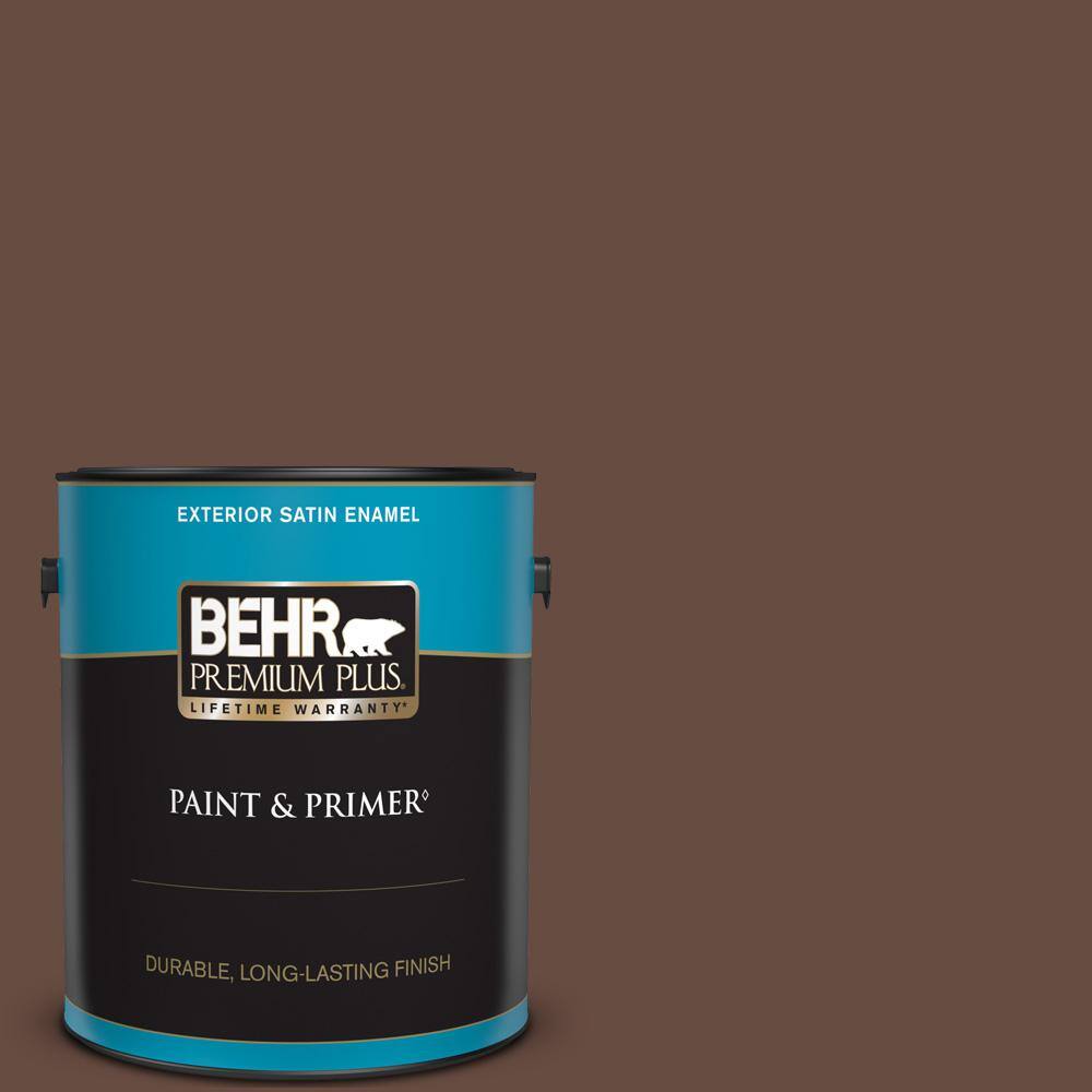 BEHR PREMIUM PLUS 1 gal. 770B7 Chocolate Sparkle Satin Enamel