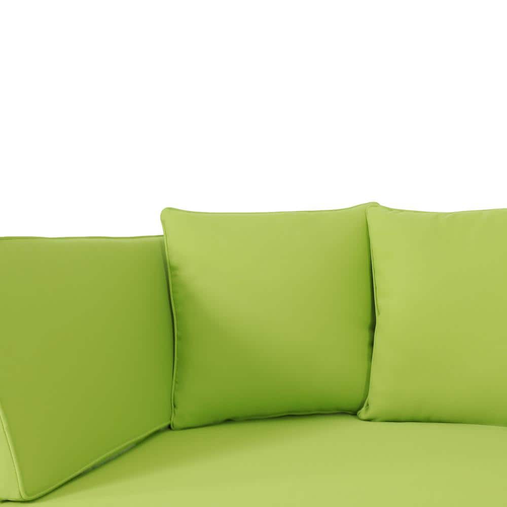 Expandable Teak Daybed with Light Green Cushions