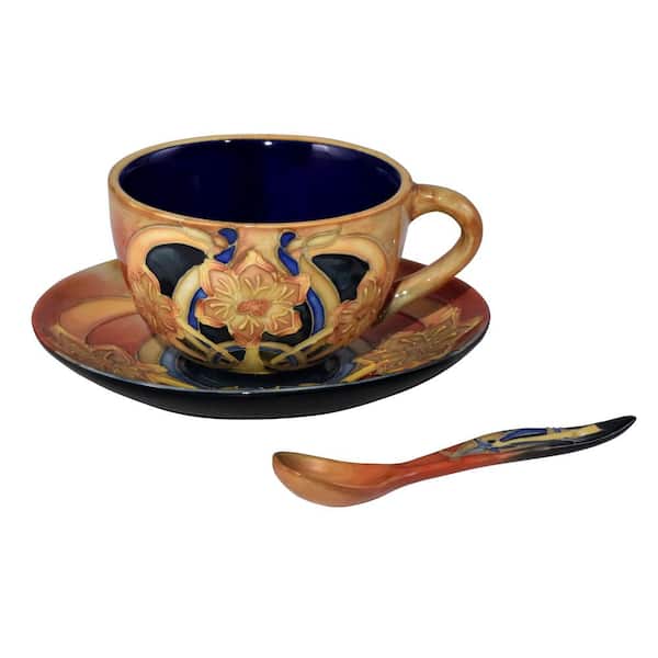 5 oz Whimsical Ceramic Teacup, 2-Piece Set 