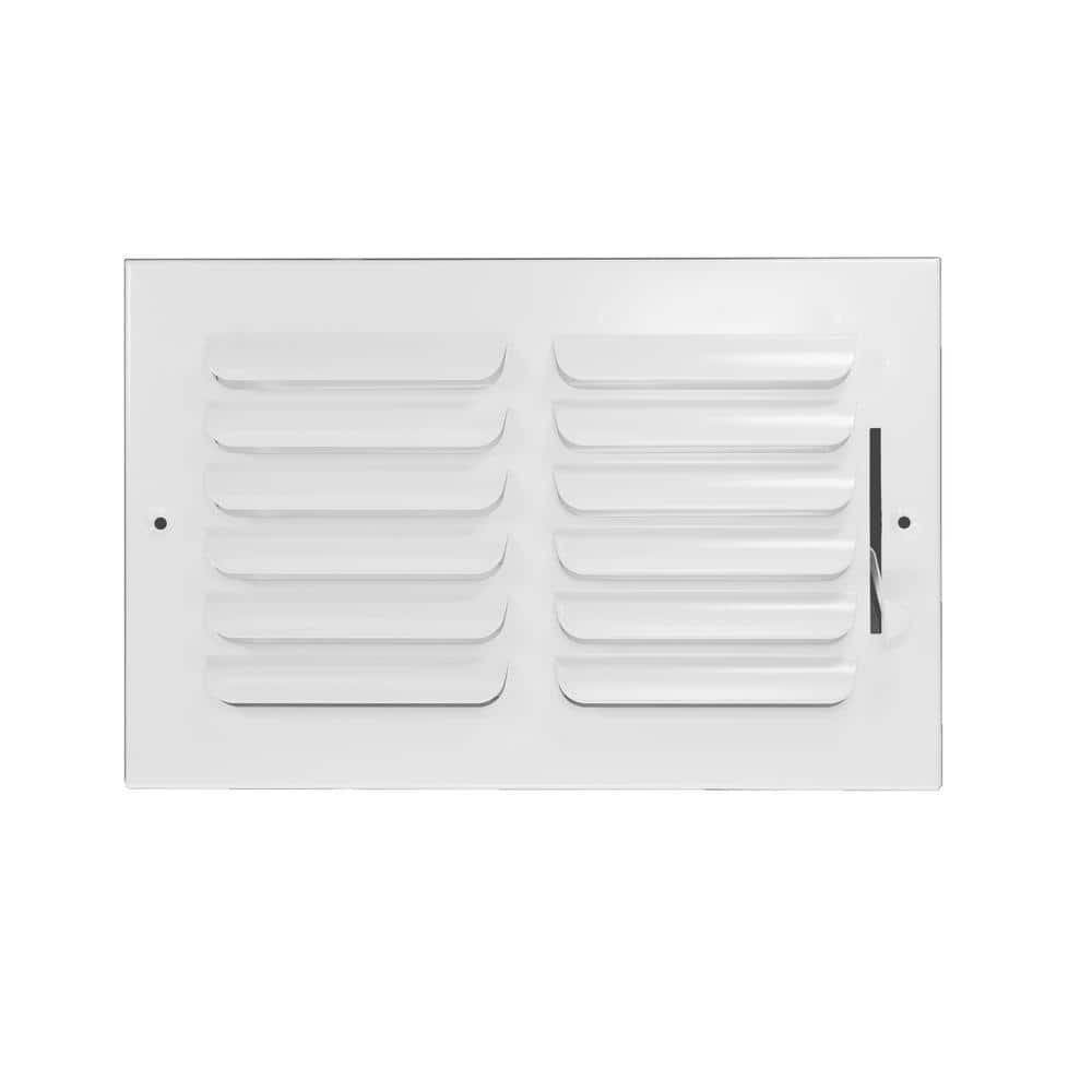 8 in. W x 4 in. H Steel for Ceiling or Sidewall White One Way Curve Blade Register price history on PriceWatchPro