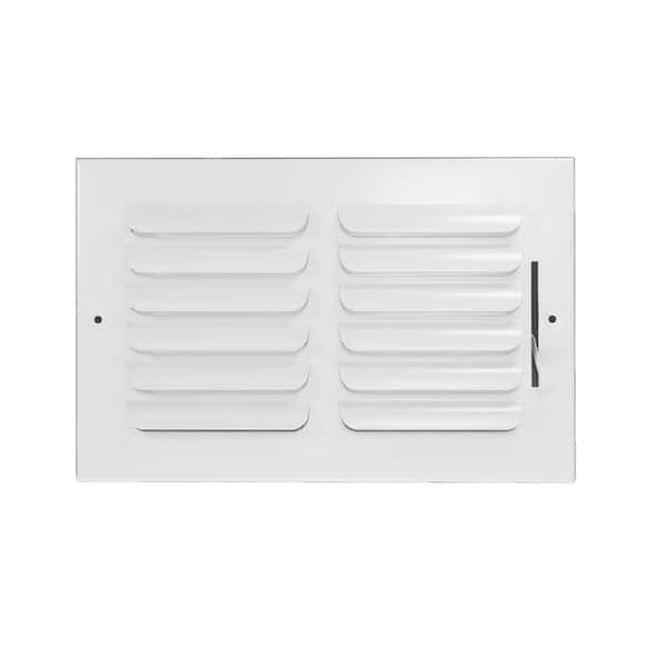Venti Air 10 in. W x 8 in. H Steel for Ceiling or Sidewall One Way Curve Blade Register, White