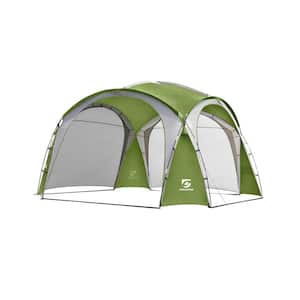 12 ft. x 12 ft. Green Pop-Up Canopy UPF50+ Easy Beach Tent with Side Wall Waterproof for Camping Trips Party Or Picnics