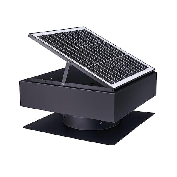 12 in. Solar Vent Fan 40-Watts Dual Power Attic Exhaust Fan w/3-Speed Remote and 25°C Auto Start 200 CFM MPPT Controller
