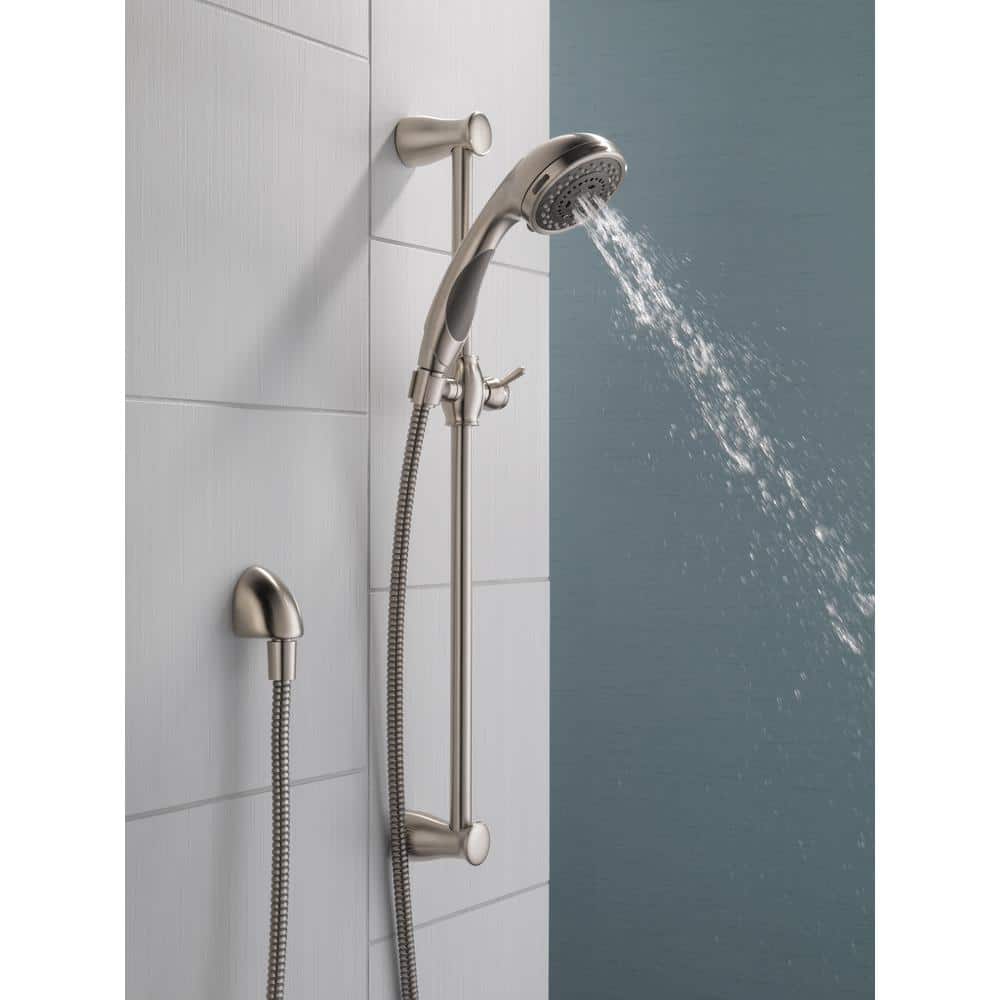 Brushed Nickel 3-Spray Handheld Shower with Slide Bar