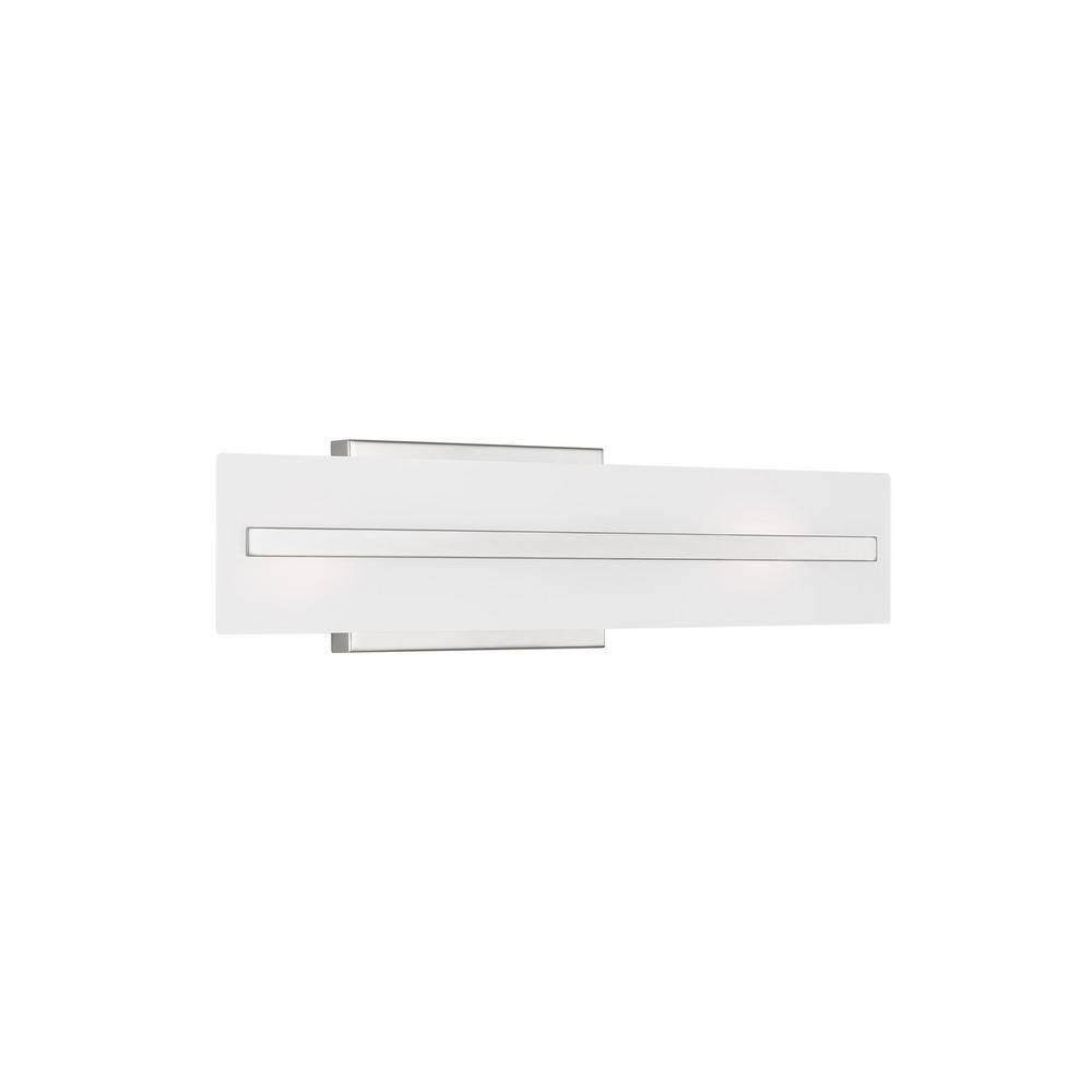 Dex Chrome 2-Light LED Vanity Fixture with Satin Etched Glass