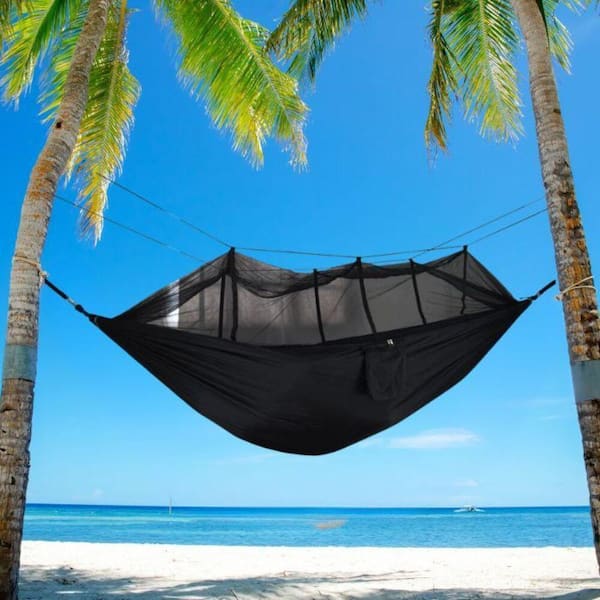 cenadinz 8.5 ft. Portable Hammock with mosquito net in Black