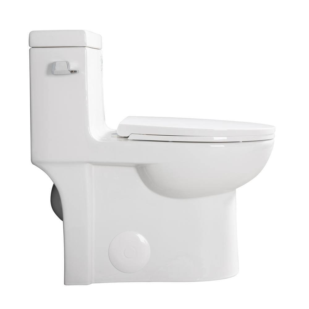 Gloss White Elongated One-Piece High Efficiency Toilet