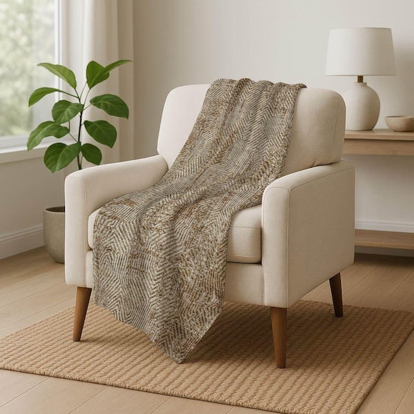 Premium Machine Washable ASB912 Mocha 50 in. x 70 in. Sherpa Throw Blanket