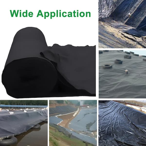Agfabric 4.9 ft. x 250 ft. Black Non Woven Geotextile Weed Barrier Landscape Fabric Erosion Control 4.5 oz.