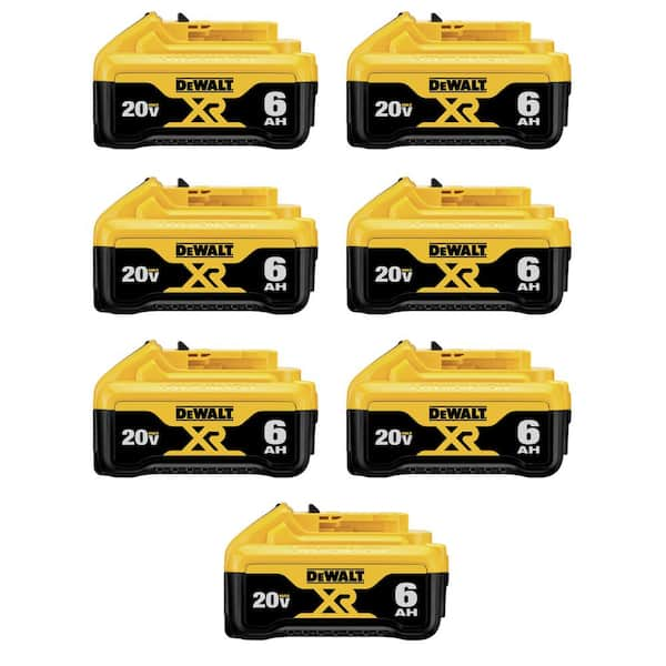 DEWALT 20V MAX XR Premium Lithium-Ion 6.0Ah Battery (7 Pack) DCB206-7 ...