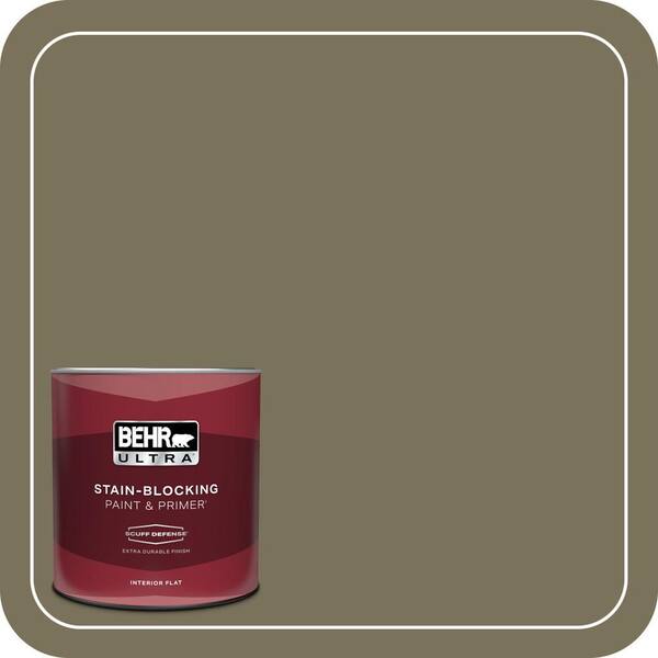 BEHR ULTRA 1 qt. #380F-7 Crocodile Extra Durable Flat Interior Paint & Primer
