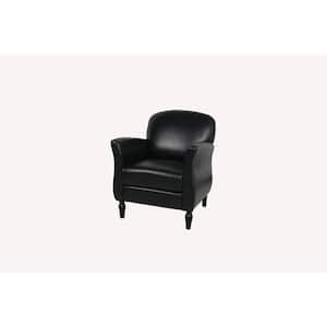 Black Faux Leather Accent Chairs For Living Room