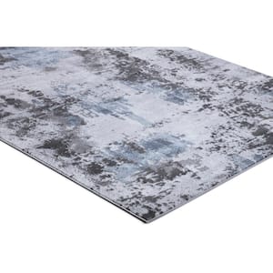 BrightonCollection Pacific Gray 5 ft. x 7 ft. Abstract Area Rug