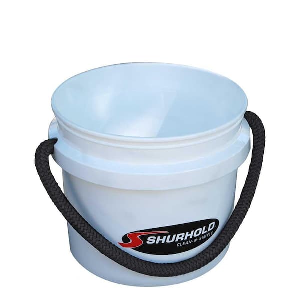 White 3.5 Gallon Bucket with Wire Handle and Choice of White or