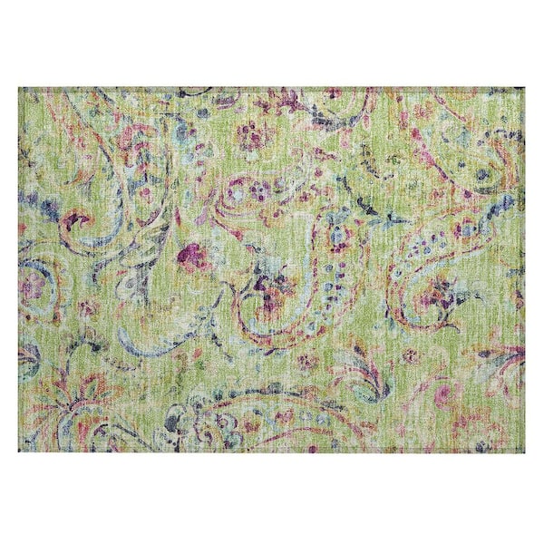 Addison Rugs Chantille Machine Washable Indoor/Outdoor Abstract ACN834 Aloe 1 ft. 8 in. x 2 ft. 6 in. Area Rug