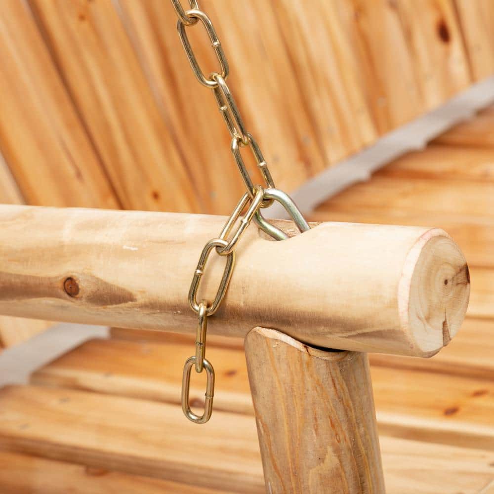 Anraja Light Wood Double Seating Outdoor Swing Chair with Chains
