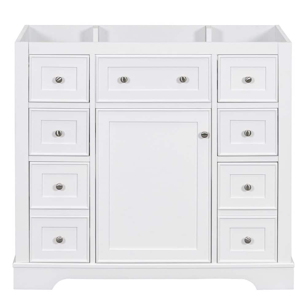 36 in. Freestanding Rectangular Bath Vanity Cabinet without Top in White wi