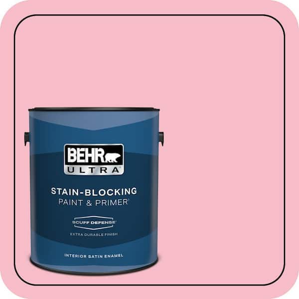 BEHR ULTRA 1 gal. #120C-2 Pink Punch Extra Durable Satin Enamel Interior Paint & Primer