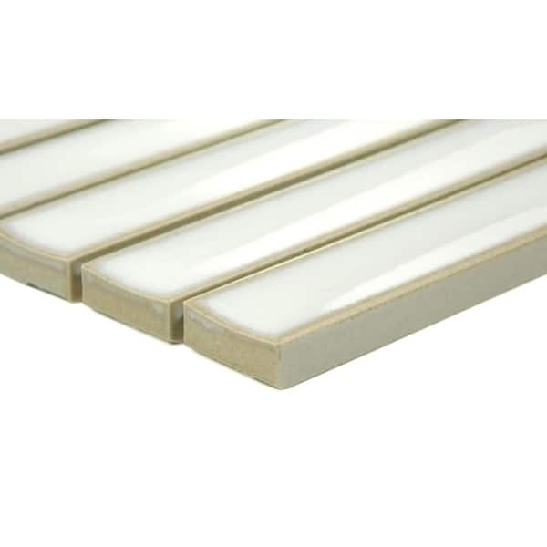 Souvenir Belem 12 in. x 12 in. Rectangular Stacked Glossy Porcelain Mosaic Wall Tile (0.9145 sq. ft./Case, 1 pc)