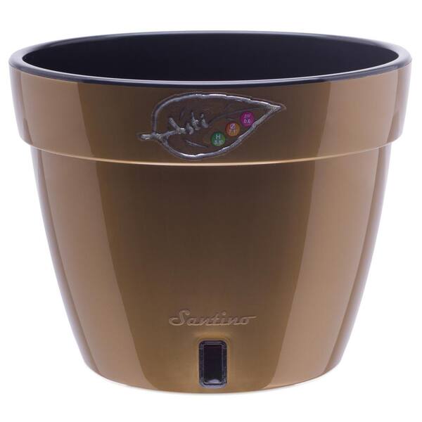 Reviews for SANTINO Asti 9.2 in. Gold/Black Plastic Self Watering