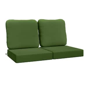 24 in. X 24 in. Outdoor Square Waterproof Removable Sofa Cushion in Green（2 Packs）