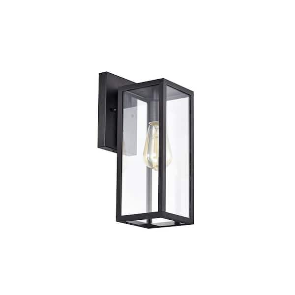 Jushua 1-Light Black Outdoor Wall Lantern Sconce with Anti-Rust and Waterproof
