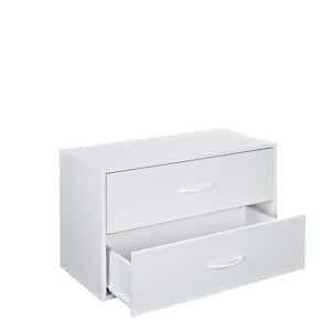 2-Drawer Stackable Horizontal Storage Cabinet Dresser Chest with