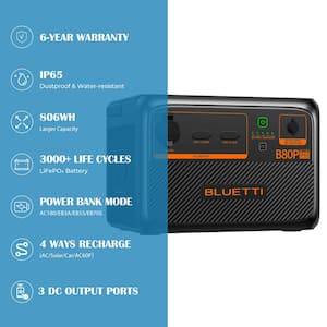 806Wh LiFePO4 Expansion Battery for AC60/EB3A/EB55/EB70S/AC180, DC Power Source with 100-Watt USB-C, Outdoor Use