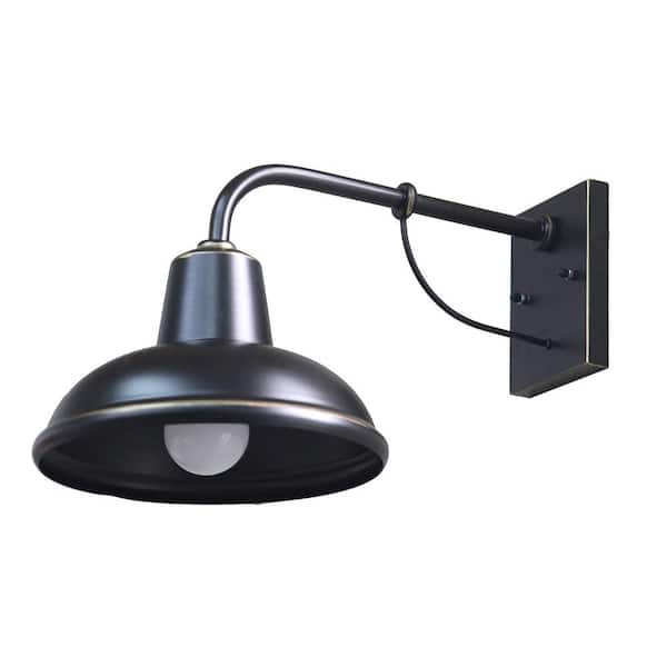 Unbranded Sarah Black Dusk to Dawn Outdoor Hardwired Barn Sconce