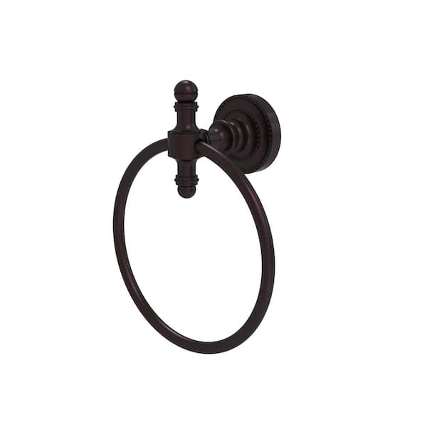 Allied Brass Retro Dot Collection Wall Mounted Towel Ring in Antique Bronze