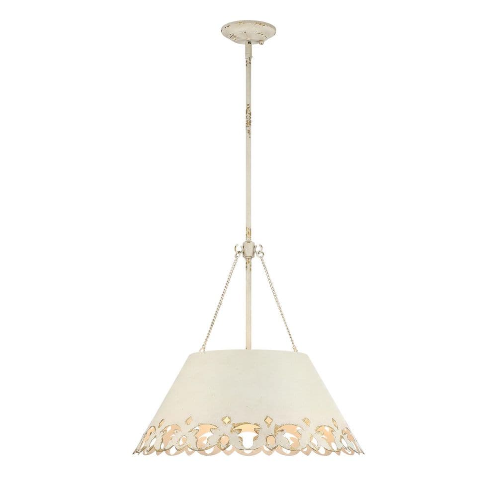 Eloise 60-Watt 5 Antique Ivory Pendant Light with Antique Ivory Shade and No Bulbs Included price history on PriceWatchPro