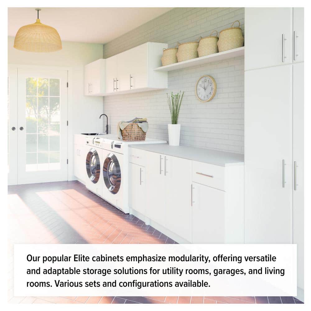 White Tall Storage Cabinet with Adjustable Shelves