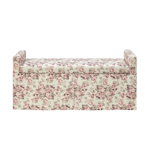 Cierra Cluster Red Bench Upholstered Linen 50.2 L x 19.6 W x 22 H