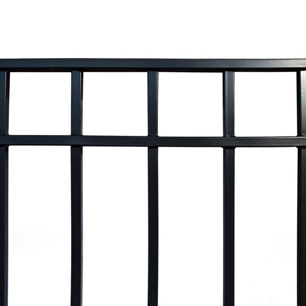 Madrid Style Black Steel Garden Fence Panels, 8 x 5 Feet, Set of 2