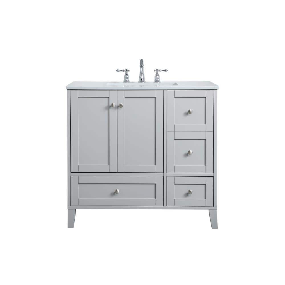 Timeless Home 36 in. W x 22 in. D x 34 in. H Single Bathroom Vanity in Grey