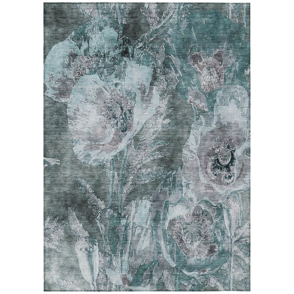 Chantille Machine Washable Indoor/Outdoor Abstract ACN2798 Teal 3 ft. x 5 ft. Area Rug price history on PriceWatchPro