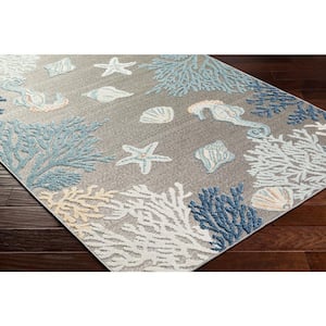 Lakeside Blue/Multi Floral and Botanical 5 ft. x 7 ft. Indoor/Outdoor Area Rug