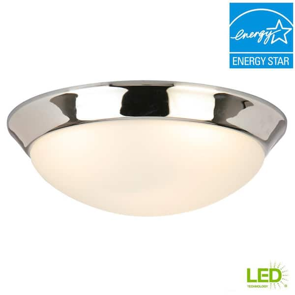 Hampton Bay Chelwood 13 in. Chrome Selectable LED Flush Mount