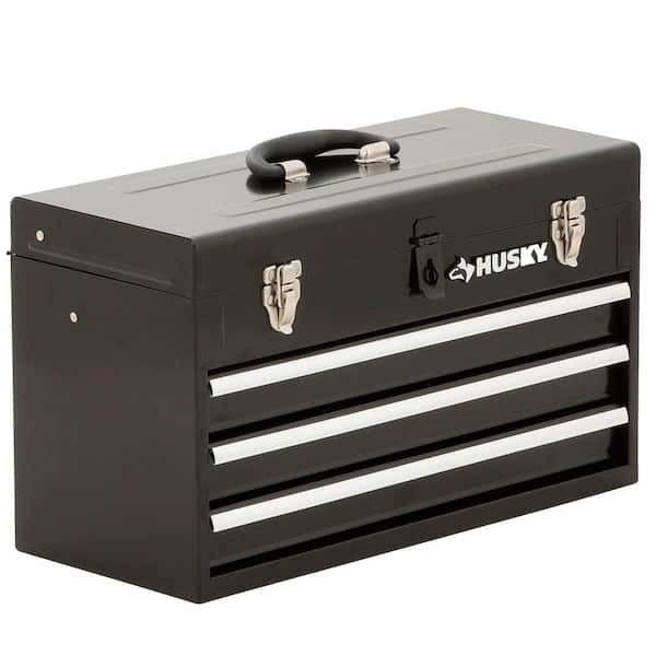 Husky 20 in. 3-Drawer Small Metal Portable Toolbox