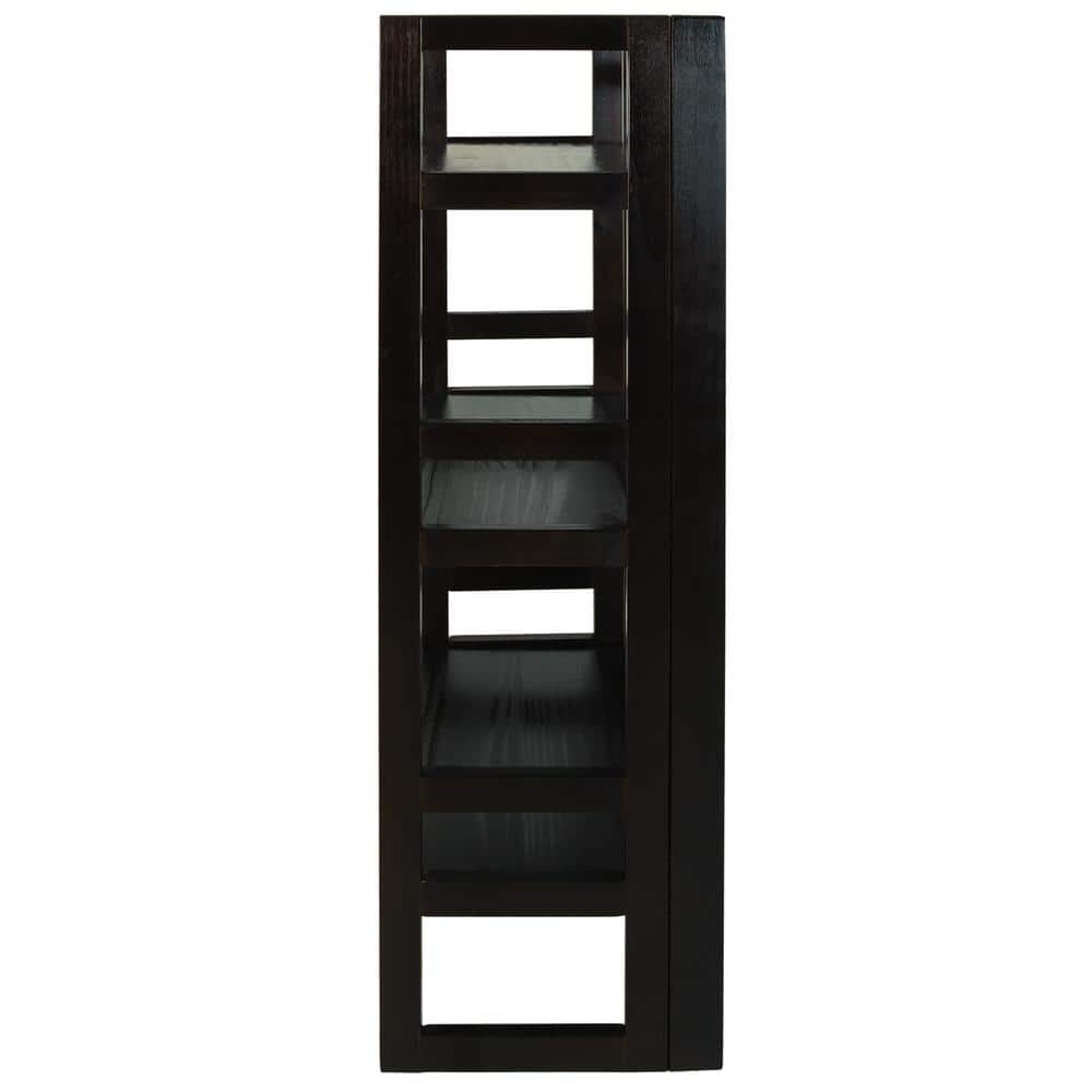 Mission Casual Espresso Solid Pine 3-Shelf Folding Bookcase