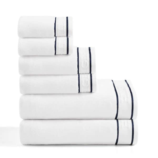 TH Legacy White 6-Piece Terry Cotton Towel Set